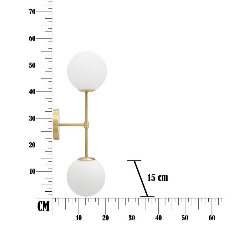 Lampada da Muro Circolare cm 15X20X40 - GLAMY DOPPIA
