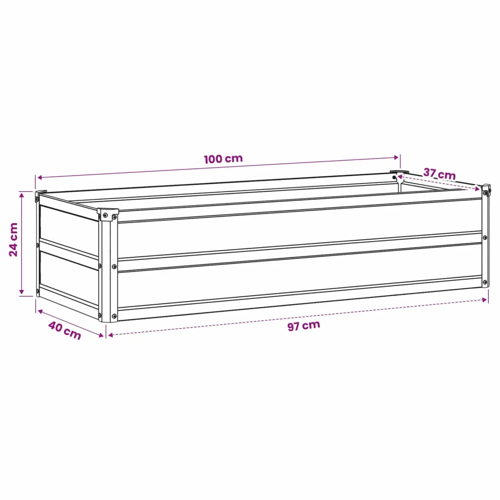Letto rialzato da giardino Nero 100 x 40 x 24 cm 8006308