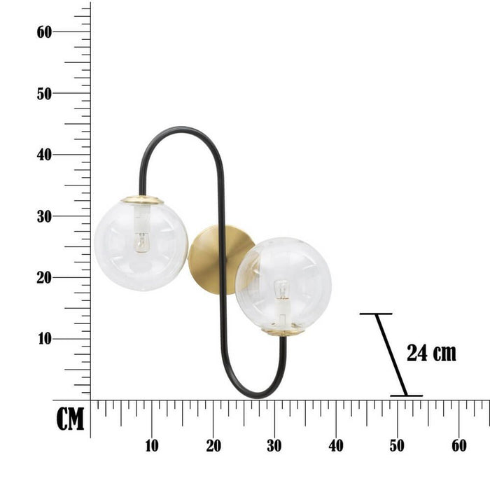 Lampada da Muro Nera cm 36X24X45 - IRONLACK