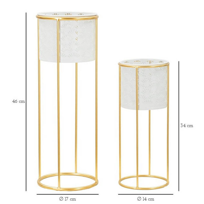 Coppia Vasi Bianchi cm Ø 17X46 - 14X34 - WHITYOPPIA