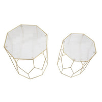 Tavolini Nuovo Vetro Coppia cm diam 37X47 - 31X42 - NEW GLASSOPPIA