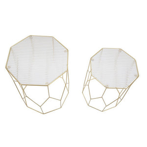 Tavolini Nuovo Vetro Coppia cm diam 37X47 - 31X42 - NEW GLASSOPPIA