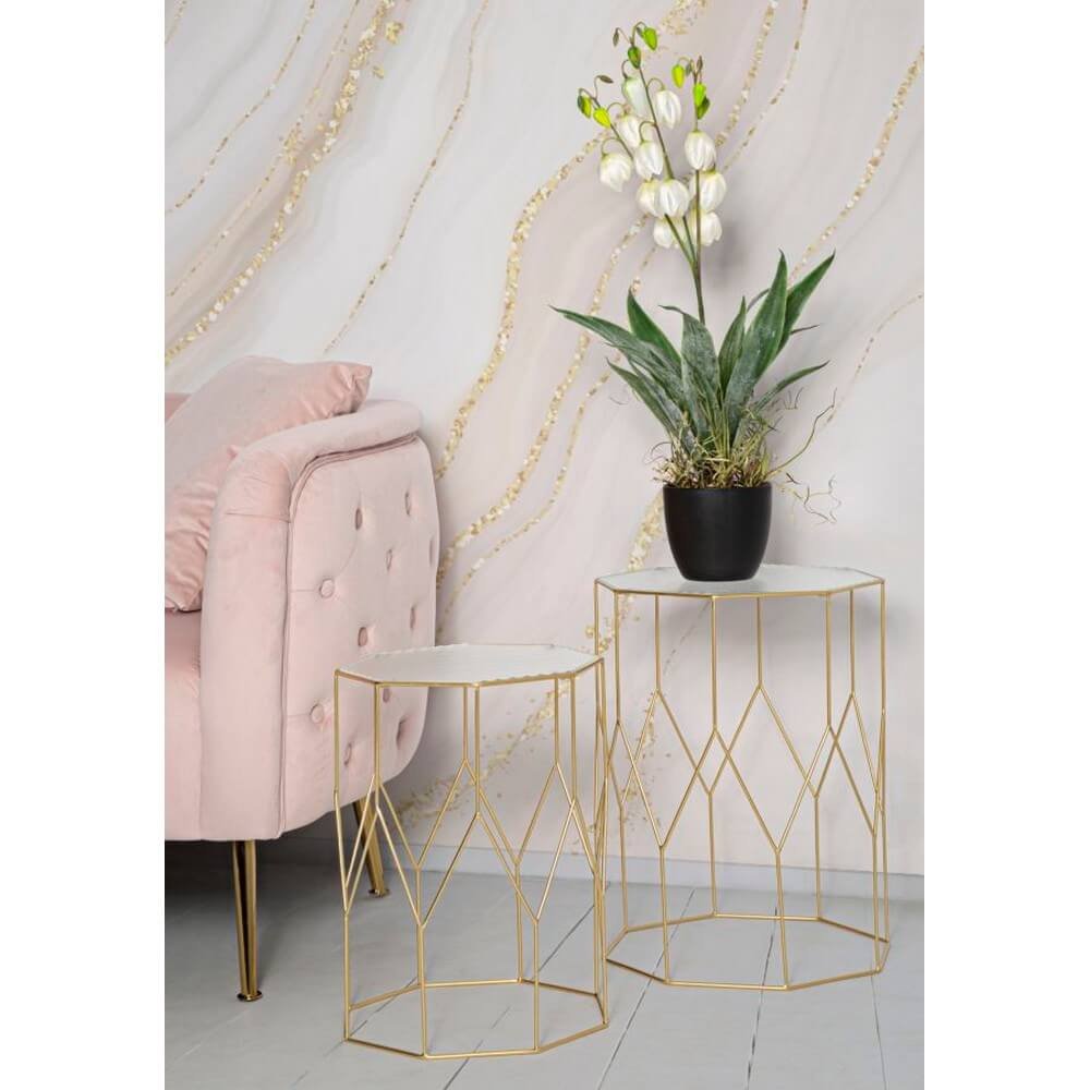 Tavolini Nuovo Vetro Coppia cm diam 37X47 - 31X42 - NEW GLASSOPPIA