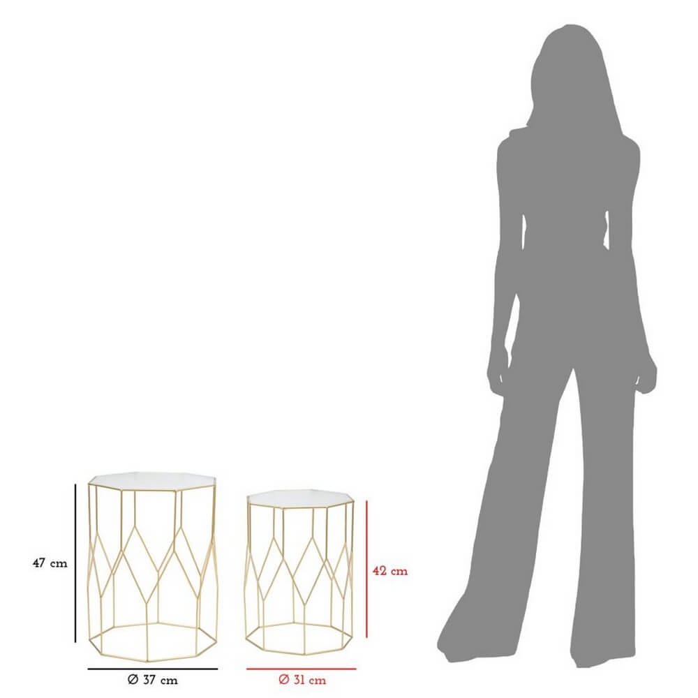 Tavolini Nuovo Vetro Coppia cm diam 37X47 - 31X42 - NEW GLASSOPPIA