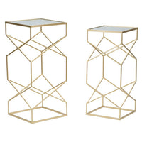 Tavolini Vetro Coppia cm 31,5X31,5X68 - 28X28X64 - GLASSYOPPIA