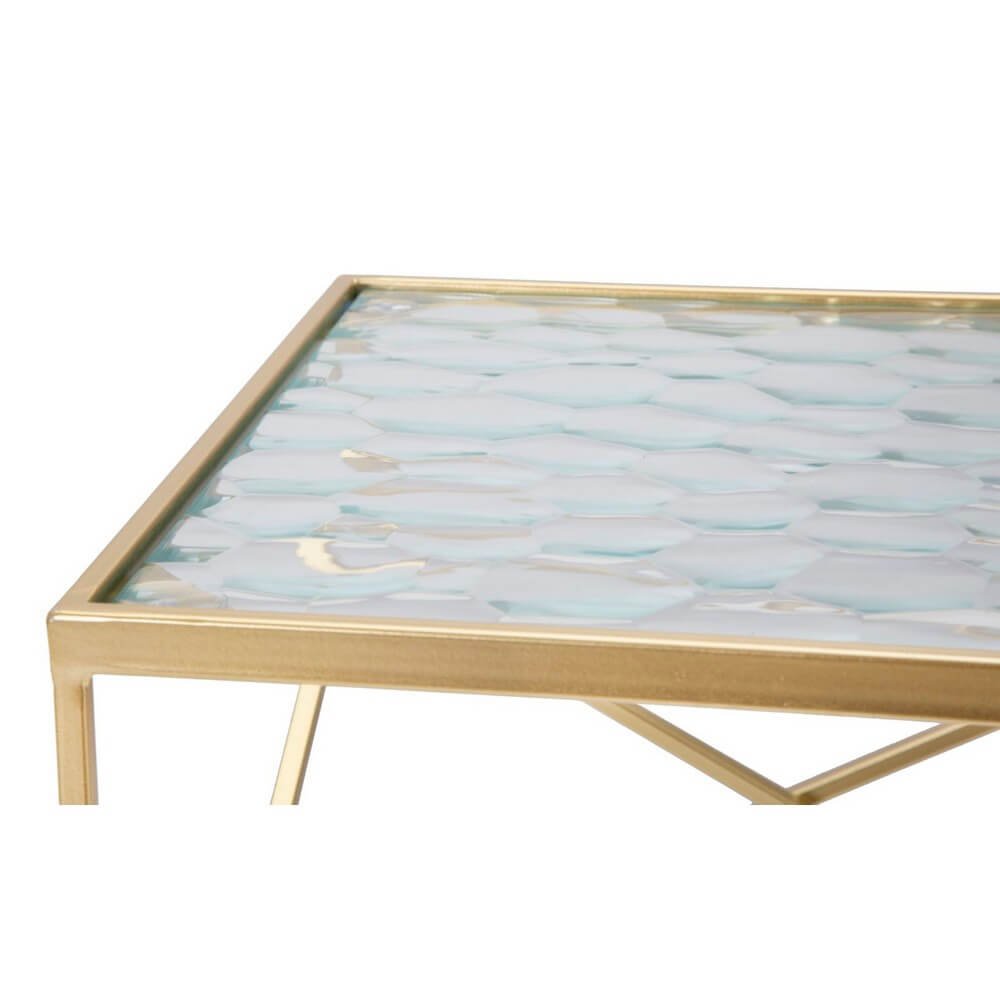 Tavolini Vetro Coppia cm 31,5X31,5X68 - 28X28X64 - GLASSYOPPIA