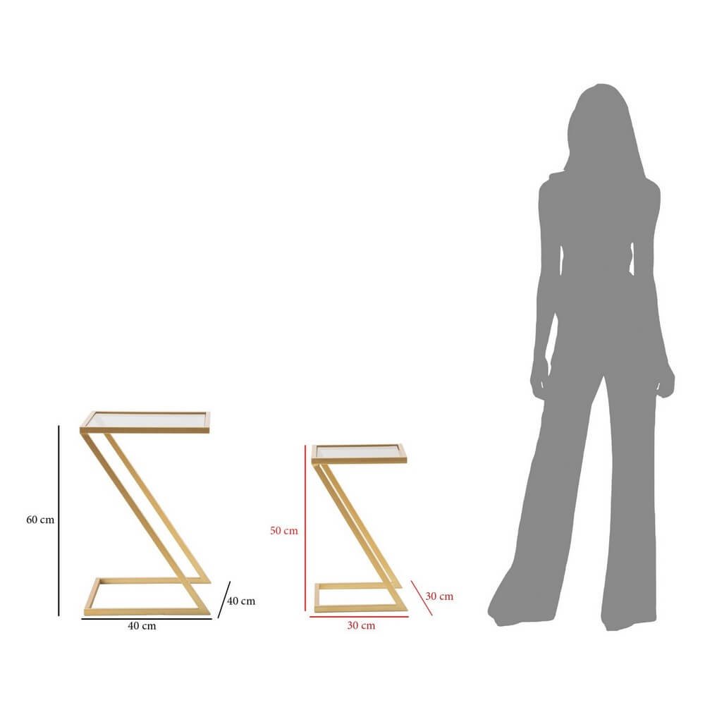 Tavolini Z Coppia cm 40X40X60 - 30X30X50 - ZOPPIA