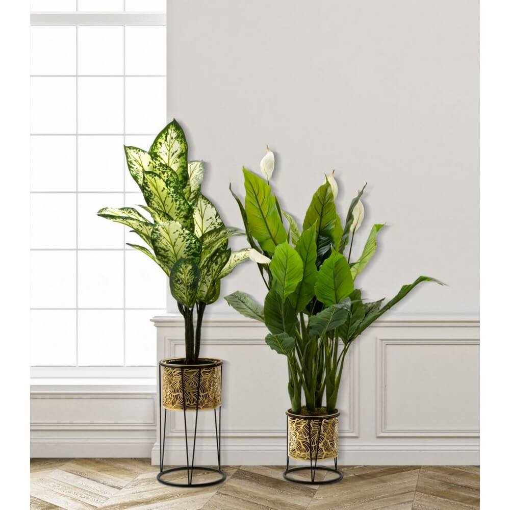 Vasi Coppiacon Foglie cm diam 21X40 - 19X22 - LEAVYOPPIA