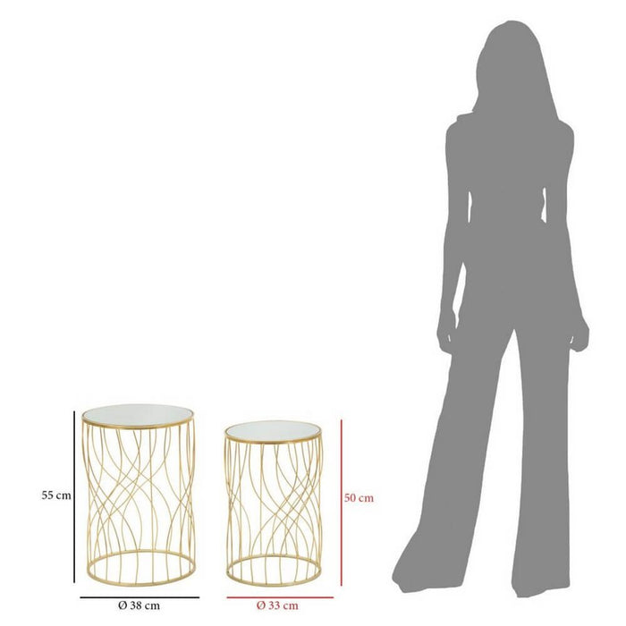 Tavolini Ligne Coppia cm diam 38X55 - 33X50 - LIGNEOPPIA