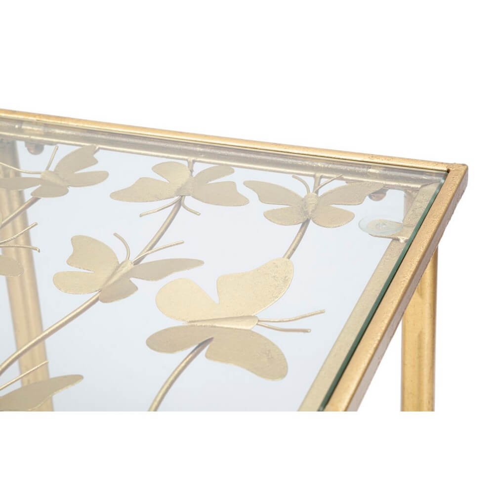 Console Motivo Farfalle in Vetro cm 100X35X80 - BUTTERFLIES GLASS