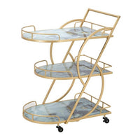 Carrello Marmo e Vetro Mix cm 71X45,5X84,5 - MARBLE GLASS MIX