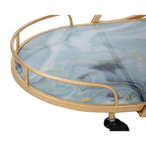 Carrello Marmo e Vetro Mix cm 71X45,5X84,5 - MARBLE GLASS MIX
