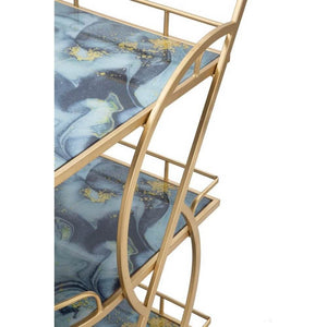 Carrello Marmo e Vetro Mix cm 71X45,5X84,5 - MARBLE GLASS MIX