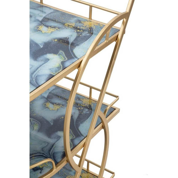 Carrello Marmo e Vetro Mix cm 71X45,5X84,5 - MARBLE GLASS MIX