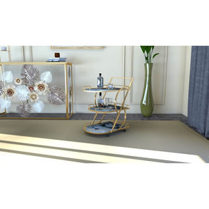 Carrello Marmo e Vetro Mix cm 71X45,5X84,5 - MARBLE GLASS MIX