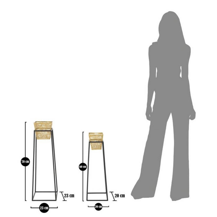 Vasi Quadrati Coppia cm diam 23X70 - 20X60 - SQUAREOPPIA