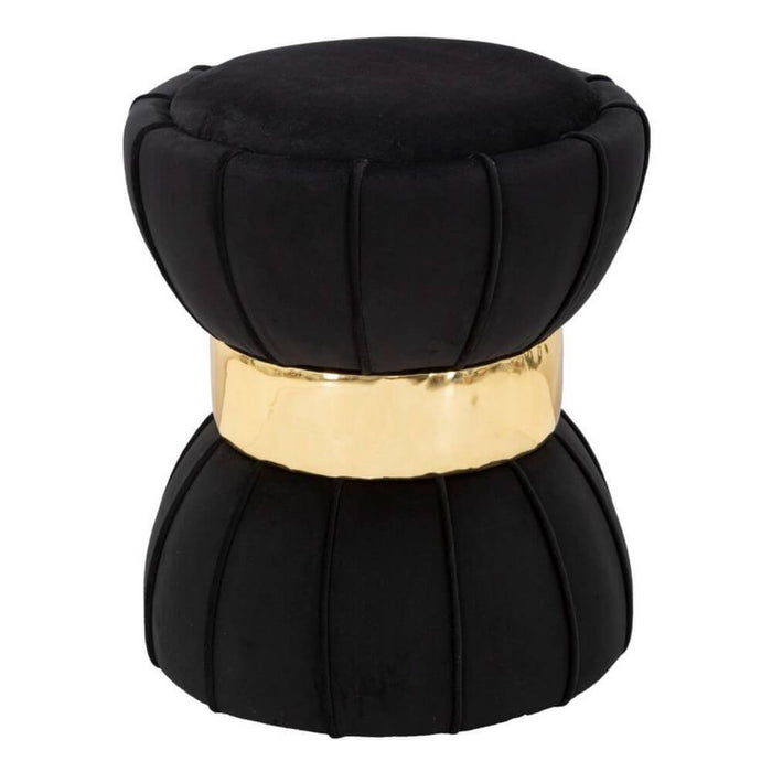 Sgabello Motivo Fiore Crema cm diam 40X44 - FLOWER Colore: Nero