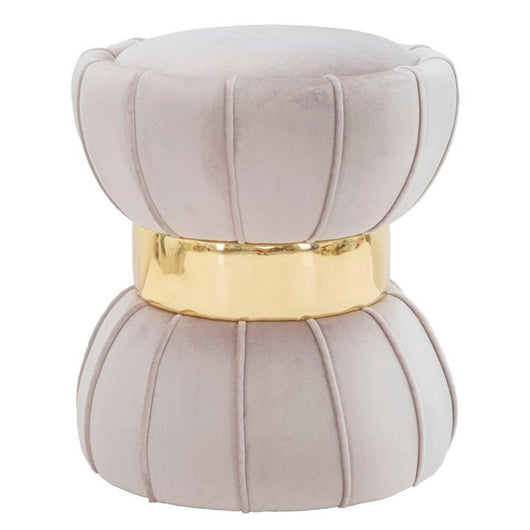 Sgabello Motivo Fiore Crema cm diam 40X44 - FLOWER Colore: Grigio