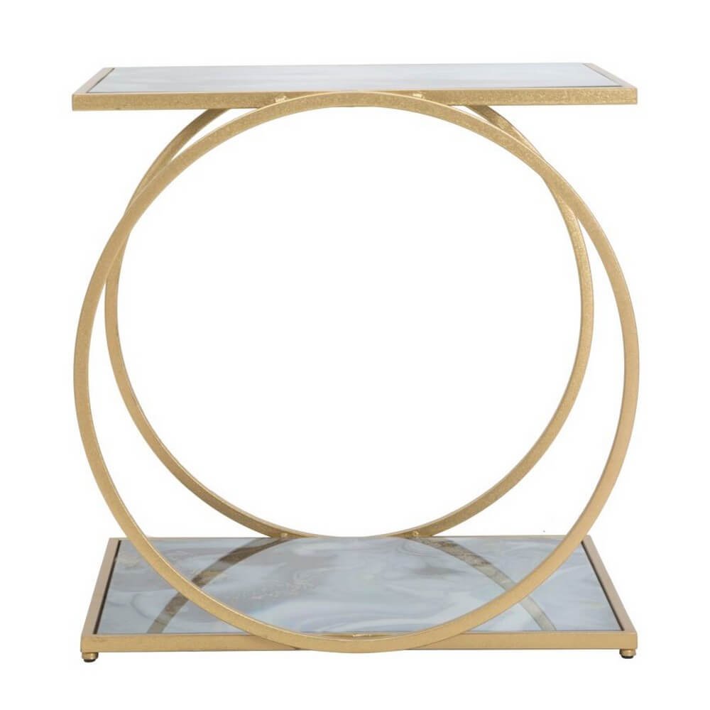 Tavolinetto Glam Doppio Livello cm 52,5X50X51 - GLAM 2 LEVEL