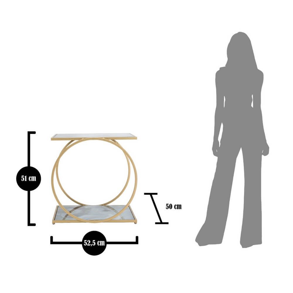 Tavolinetto Glam Doppio Livello cm 52,5X50X51 - GLAM 2 LEVEL