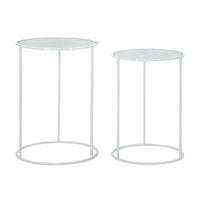 Tavolini Motivo Cuori Coppia cm diam 43X60 - 38X55 - WHITE HARTSOPPIA