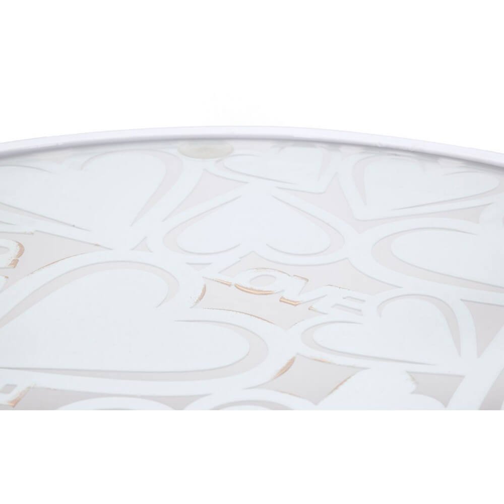 Tavolini Motivo Cuori Coppia cm diam 43X60 - 38X55 - WHITE HARTSOPPIA