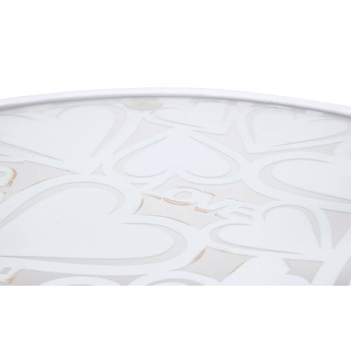 Tavolini Motivo Cuori Coppia cm diam 43X60 - 38X55 - WHITE HARTSOPPIA