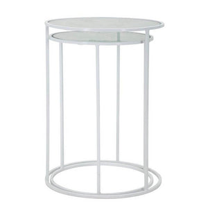 Tavolini Motivo Cuori Coppia cm diam 43X60 - 38X55 - WHITE HARTSOPPIA