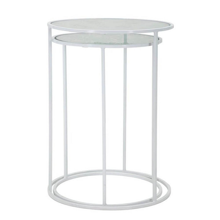 Tavolini Motivo Cuori Coppia cm diam 43X60 - 38X55 - WHITE HARTSOPPIA