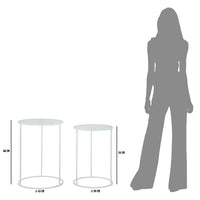 Tavolini Motivo Cuori Coppia cm diam 43X60 - 38X55 - WHITE HARTSOPPIA