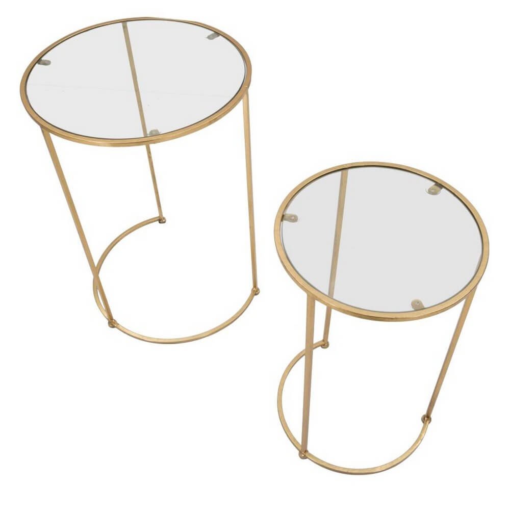Tavolini Glam Coppia cm diam 44,5X63 - 34,5X56,5 - GLAM SIMPLYOPPIA