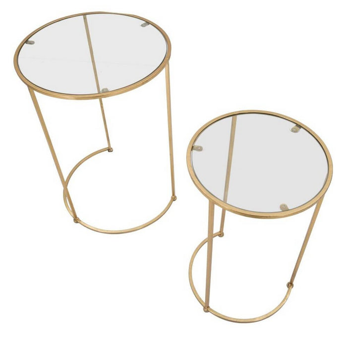 Tavolini Glam Coppia cm diam 44,5X63 - 34,5X56,5 - GLAM SIMPLYOPPIA