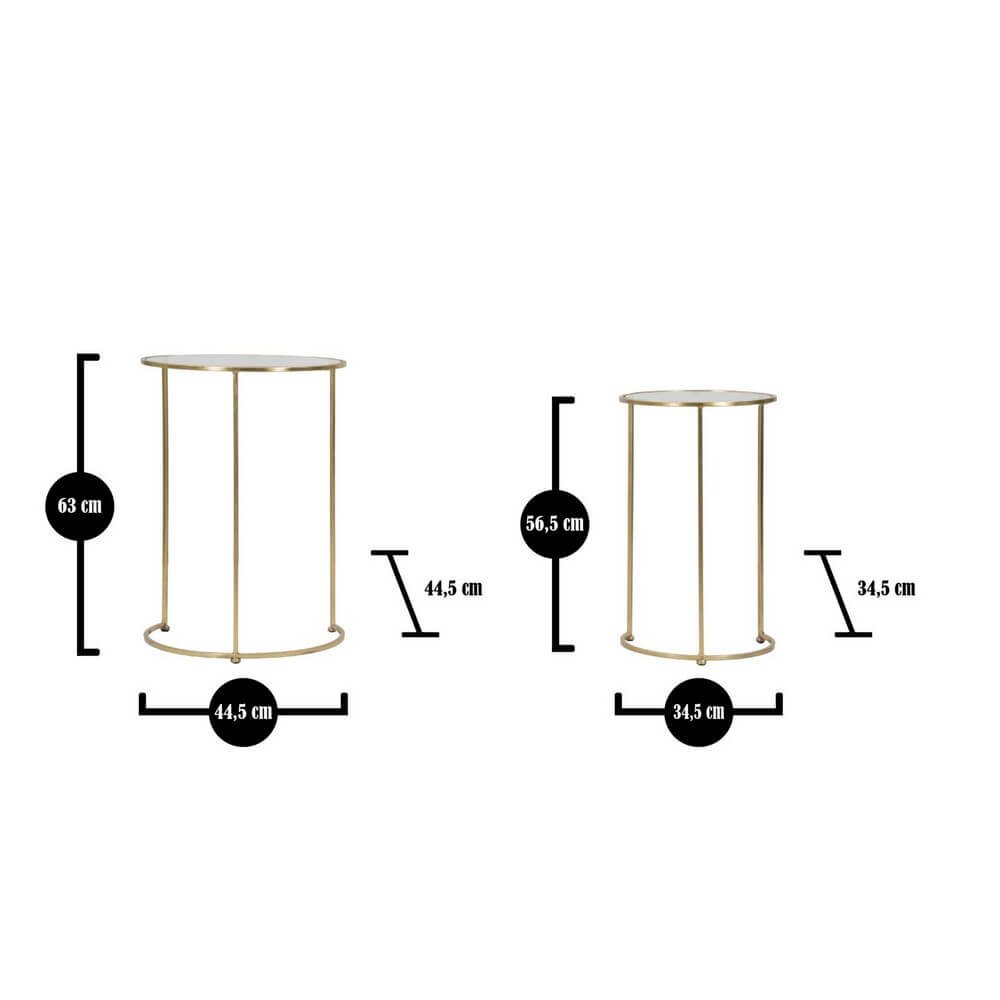 Tavolini Glam Coppia cm diam 44,5X63 - 34,5X56,5 - GLAM SIMPLYOPPIA