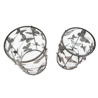 Tavolini Coppia Motivo Farfalle cm 41,3X55 - 35X50,3 - FARFALLEOPPIA