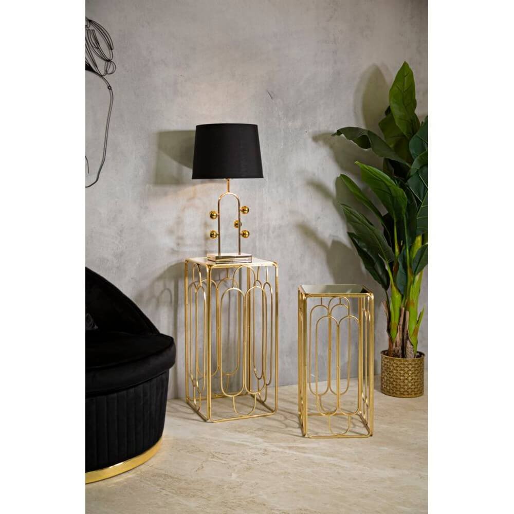 Tavolino Coppia Quadrato cm 34X34X70 - 29X29X60 - ARTYOPPIA QUADRATO