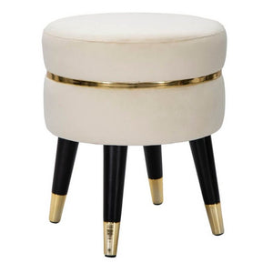 Sgabello Crema Dorato cm diam 35X40,5 - PARIS Colore: Panna
