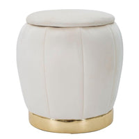 Puff Contenitore Crema Dorato cm diam 43X43 - PARIS