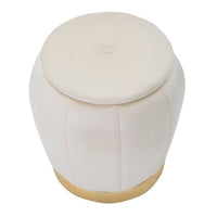 Puff Contenitore Crema Dorato cm diam 43X43 - PARIS