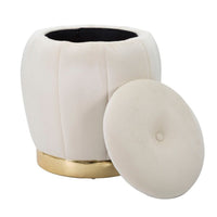 Puff Contenitore Crema Dorato cm diam 43X43 - PARIS