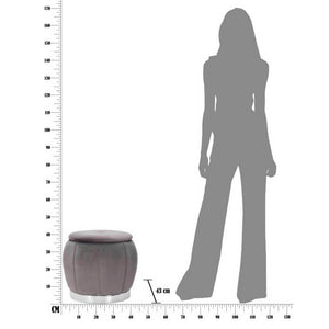 Sgabello Grigio Silver cm diam 35X40,5 - PARIS