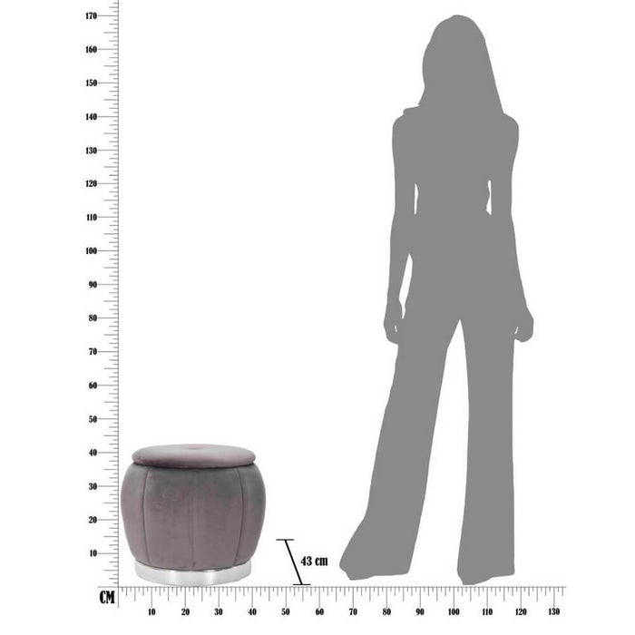 Sgabello Grigio Silver cm diam 35X40,5 - PARIS