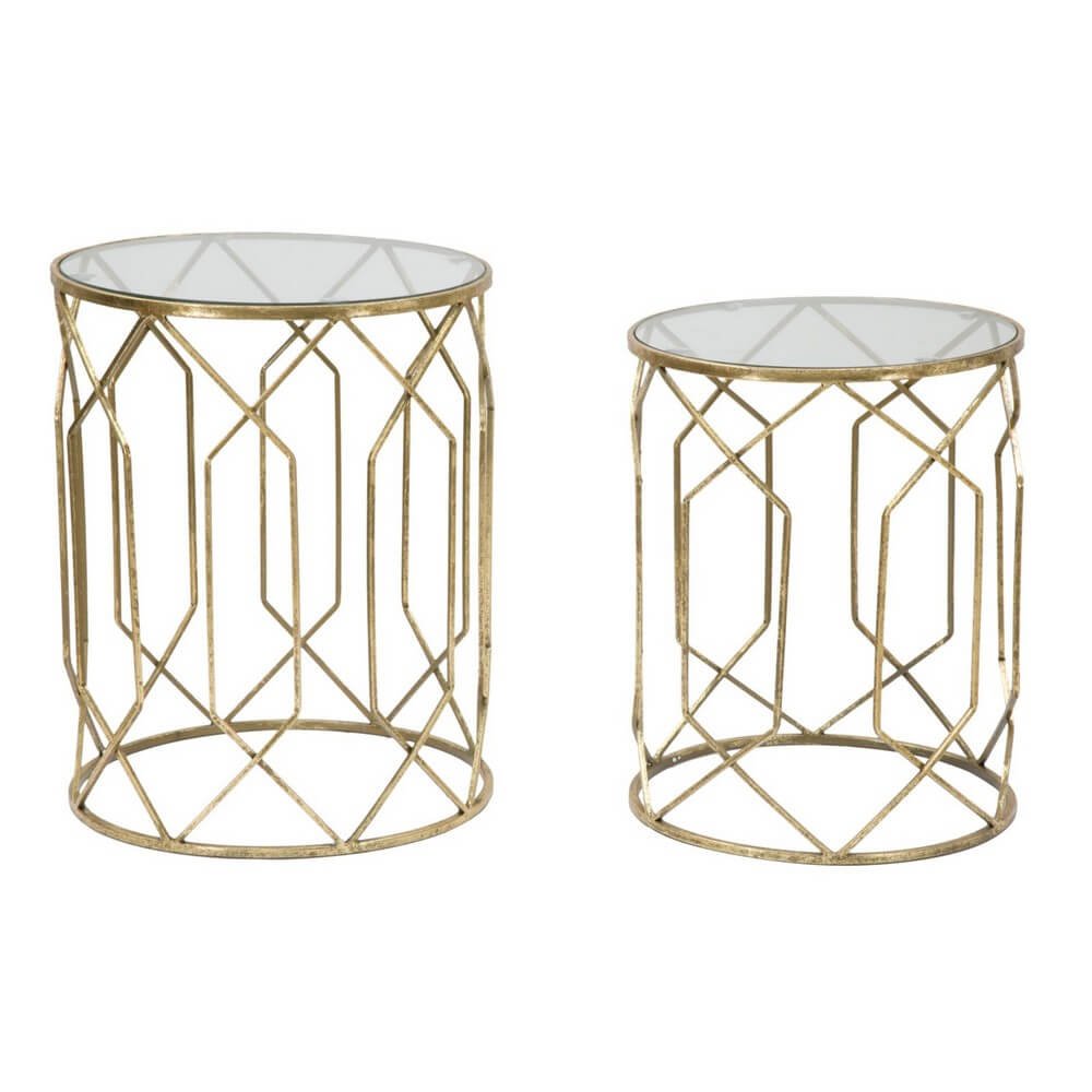 Set Tavolini Tris cm diam 32X71 - 28X65 - 23X61 - TUNISI TRIS