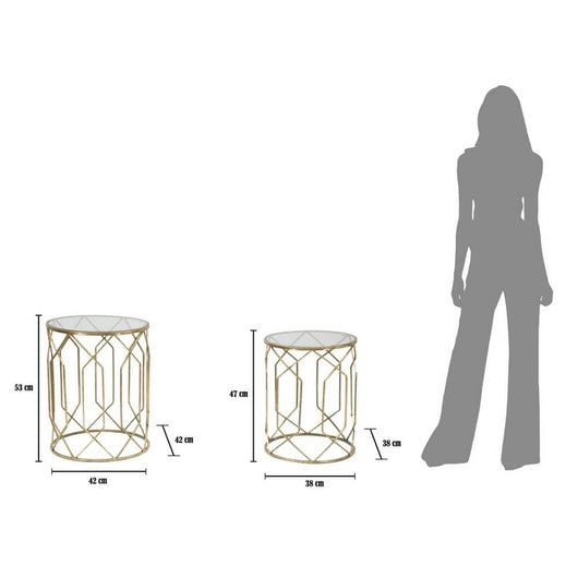 Set Tavolini Tris cm diam 32X71 - 28X65 - 23X61 - TUNISI TRIS