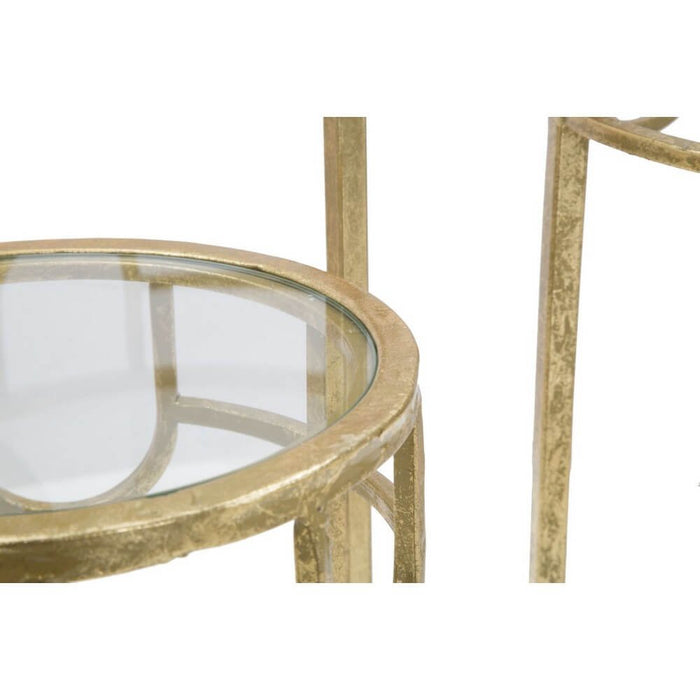 Set Tavolino Dorato 3 PZ cm diam 33X70 - 28X60 - 23X50 - GOLD 3 PZ
