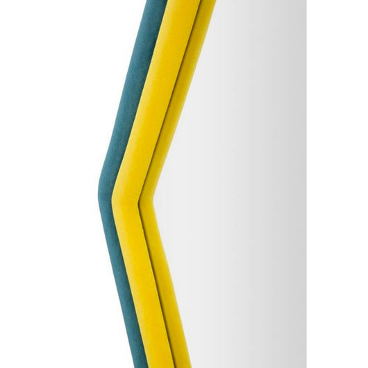 Specchio da Muro Velluto Blu Giallo cm 75X4X80 - TOD VELLUTO VERDE