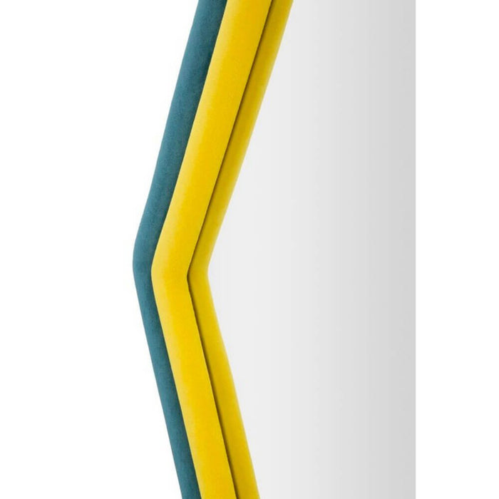 Specchio da Muro Velluto Blu Giallo cm 75X4X80 - TOD VELLUTO VERDE