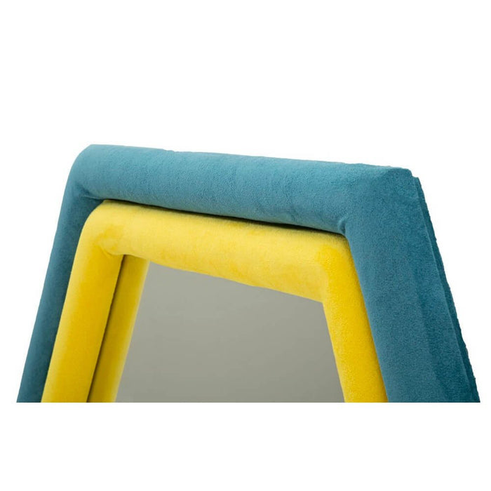 Specchio da Muro Velluto Blu Giallo cm 75X4X80 - TOD VELLUTO VERDE