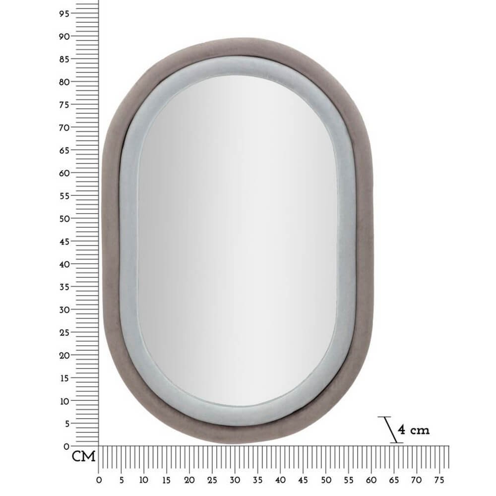 Specchio da Muro Velluto Grigio cm 60X4X90 - ANTONY VELLUTO VERDE