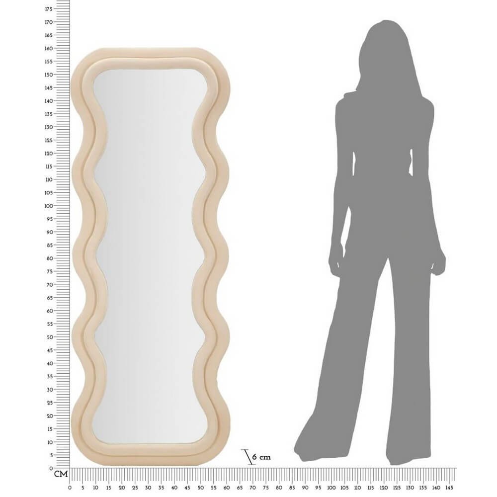 Specchio da Muro Velluto Crema cm 60X6X160 - ANTONY VELLUTORANCIO MIX
