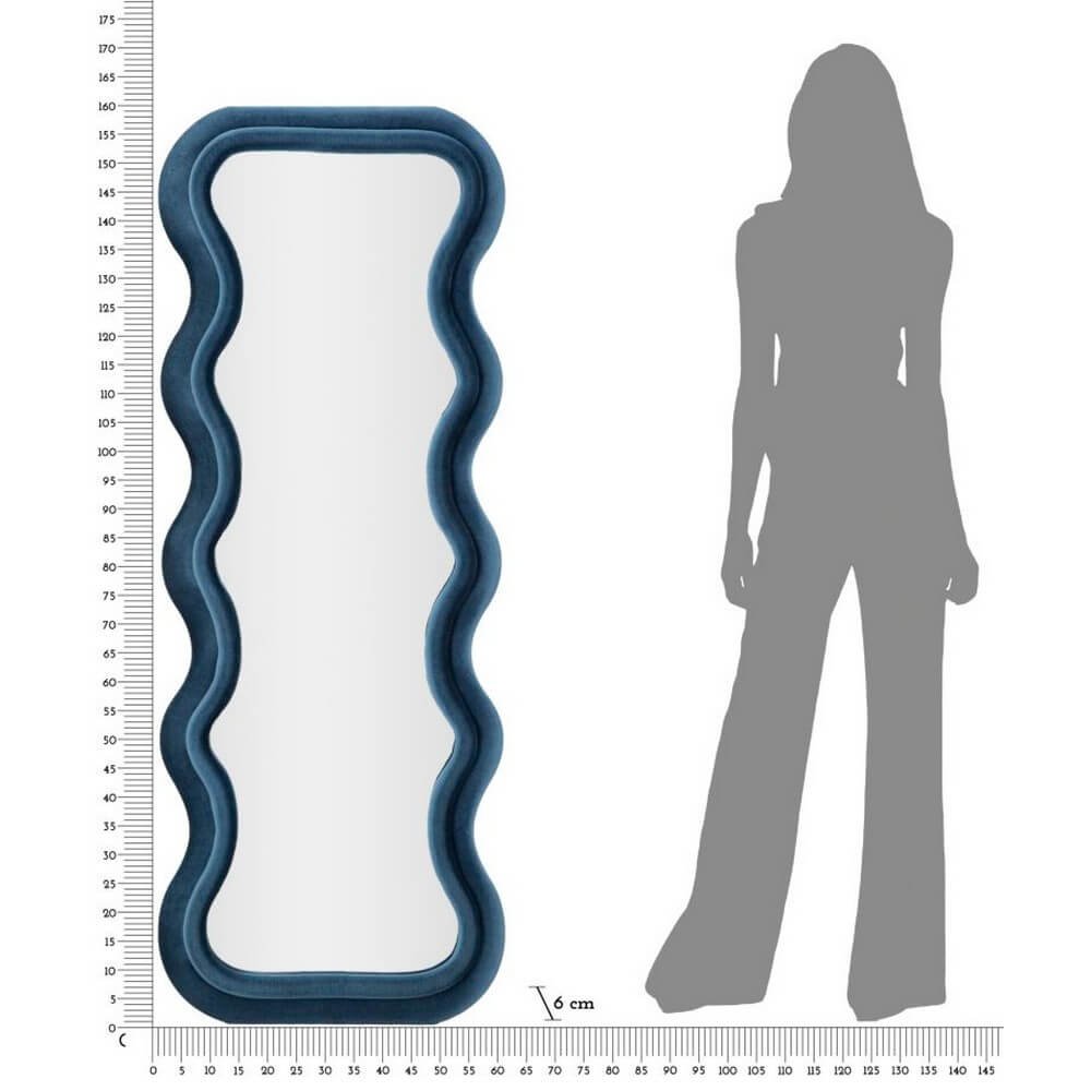 Specchio da Muro Velluto Blu cm 60X6X160 - ANTONY VELLUTO GRIGIO MIX